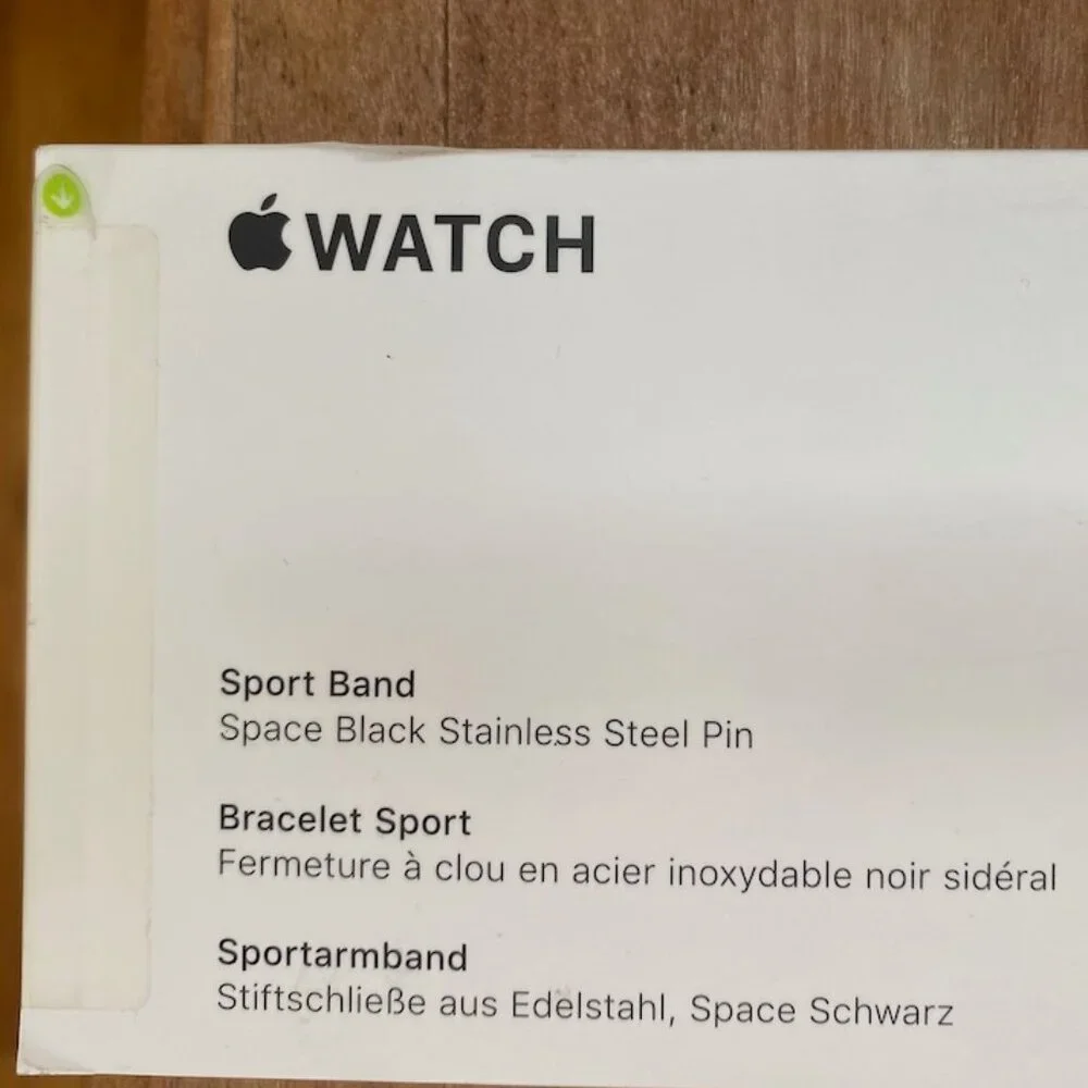 Sport Band Space Black Stainless Steel Pin 44MM, New, Sealed in Box